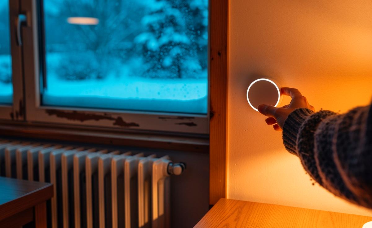 Illustration von der Absenkung der Raumtemperatur um 1 °C und bis zu 6 % Energieeinsparung durch optimierte Heizungsregelung