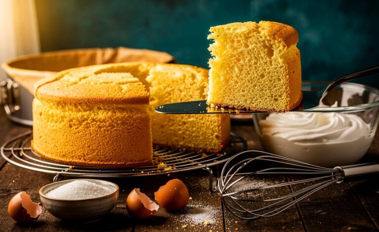 Illustration von [einem luftigen Zwei-Zutaten-Biskuit ohne langes Rühren]