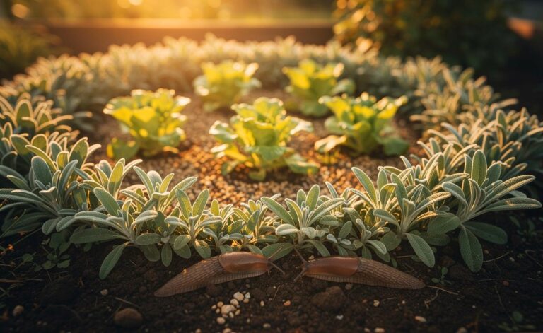 Illustration von Salbei im Garten als natürliche Schneckenabwehr und seiner einfachen Pflanzung